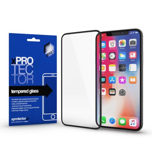XPRO™ Edzett üveg 0.33 Full 3D fekete Por mentes kijelzővédő üveg / üvegfólia Apple iPhone X / XS / 11 Pro készülékhez