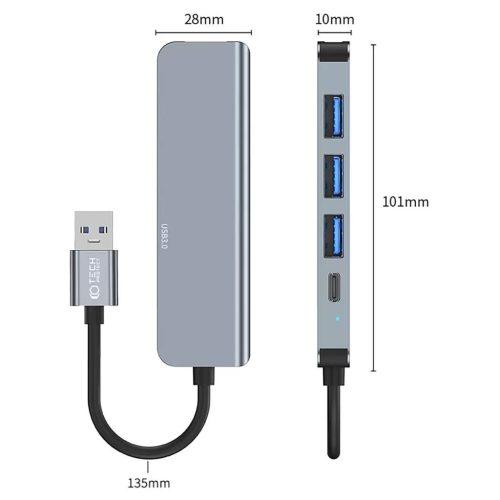 Tech-Protect VO-HUB 5in1 Adapter Szürke