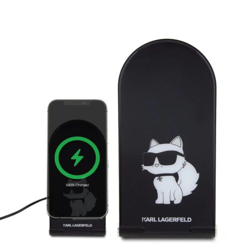 Karl Lagerfeld 2IN1 QI vezeték nélküli töltőállomás KLDCRFALCHNK Fekete