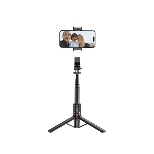 Tech-Protect L05S Vezeték nélküli Selfie bot Tripod Led világítással Fekete