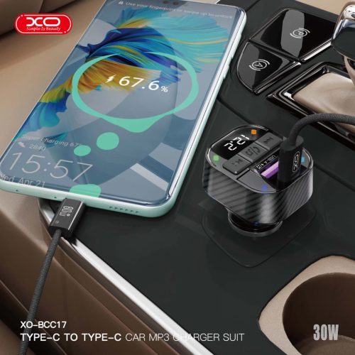XO BCC17 FM Transzmitter Autós Töltő 30W