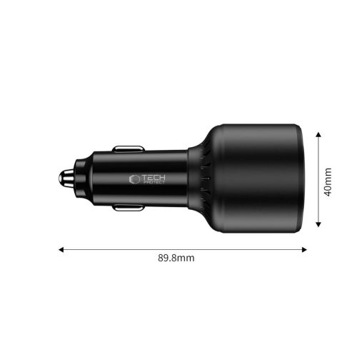 Tech-Protect CC04 3 portos autós töltő PD130W