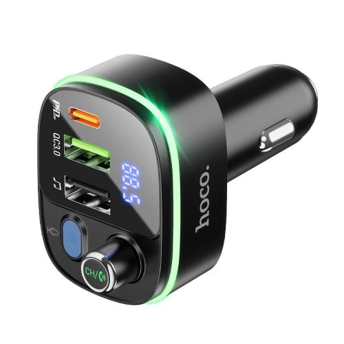 Autós Bluetooth adó Hoco 2 x USB A + USB C QC3.0 PD 20W E62 fekete