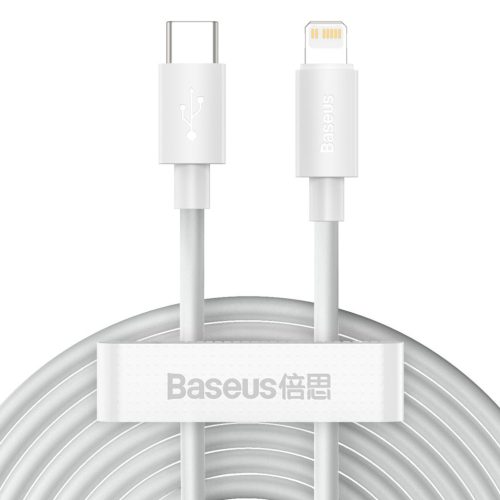 BASEUS kábel Type C to Lightning PD 5A 20W Wisdom TZCATLZJ-02 2 db 1,5 m fehér
