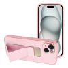 bőr tok kitámasztóval IPHONE 15-höz rózsaszín