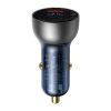 BASEUS car charger USB A + Type C with digital display PD3.0 QC4.0 5A 65W CCKX-C0G/VCKX65C gray