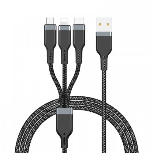 WiWU - Platinum Series Adatkáble Wi-C019 USB A to USB C 3A 1,2m - fekete