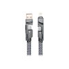 CELL F-ENERGY C241 4in1 kábel Type C / USB A to Type C / Lightning QC PD 3A 60W 1 m króm