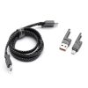 CELL F-ENERGY C241 4in1 kábel Type C / USB A to Type C / Lightning QC PD 3A 60W 1 m króm