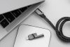 CELL F-ENERGY C241 4in1 kábel Type C / USB A to Type C / Lightning QC PD 3A 60W 1 m króm