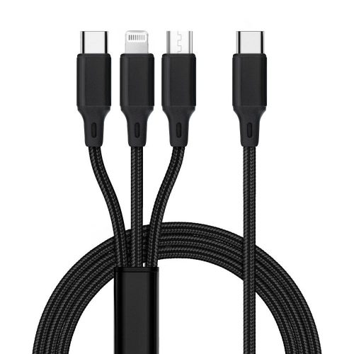 Cable 3in1 Type C to Lightning / Type C / Micro USB 2,4A C171 1,2 m fekete