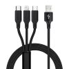 Cable 3in1 USB A to Lightning / Type C / Micro USB C171 1,2 m fekete