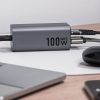 CELL F-ENERGY GaN III VT-49 asztali töltő 2 x Type C + 2 x USB A PD QC4.0 SFC2.0 5A 100W szürke