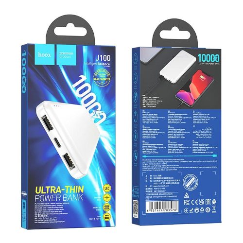 Powerbank Hoco 10000 mAh 2,1A J100 white