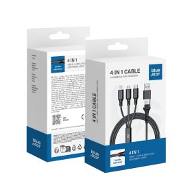   kék STAR kábel 4in1 Type C / USB A to Micro USB / Lightning / Type C 2,4A 12W Cafule C172 1,2 m fekete
