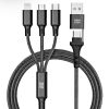 kék STAR kábel 4in1 Type C / USB A to Micro USB / Lightning / Type C 2,4A 12W Cafule C172 1,2 m fekete