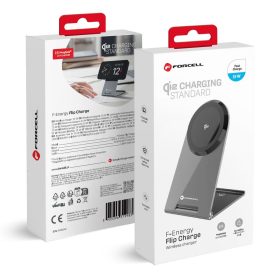   CELL F-ENERGY Flip Charge Qi2 15W vezeték nélküli töltő, MagSafe kompatibilis, ezüst