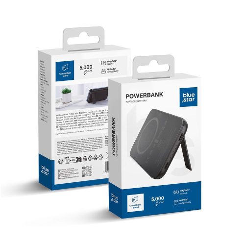 kék STAR powerbank 5000 mAh, kompatibilis a MagSafe 2A 5W W0553 fekete színben