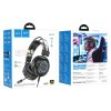 HOCO vezetékes fejhallgató USB A + Jack 3,5 mm mikrofonnal gaming W110 2 m fekete