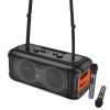 HOCO karaoke szett vezeték nélküli hangszóró + 2 x vezeték nélküli mikrofon LED 60W HA9 fekete