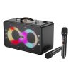 HOCO karaoke szett vezeték nélküli hangszóró + 2 x vezeték nélküli mikrofon LED 40W HA8 fekete