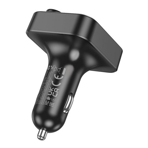 HOCO autós adó FM bluetooth 2 x USB A + Type C PD QC3.0 20W E85 fekete