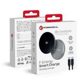   CELL F-ENERGY Smart Charge Qi2 15W vezeték nélküli töltő 150 cm-es leválasztható kábellel, MagSafe kompatibilis, ezüst