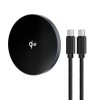 CELL F-ENERGY Smart Charge Qi2 15W vezeték nélküli töltő 150 cm-es leválasztható kábellel, MagSafe kompatibilis, ezüst