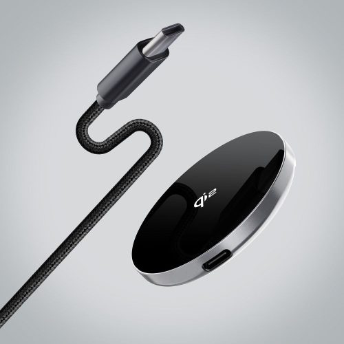 CELL F-ENERGY Smart Charge Qi2 15W vezeték nélküli töltő 150 cm-es leválasztható kábellel, MagSafe kompatibilis, ezüst