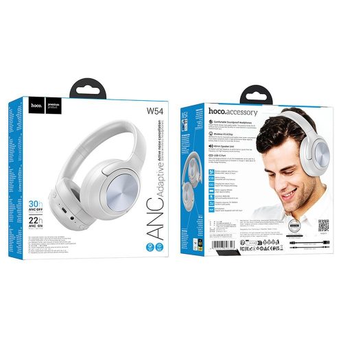 HOCO vezeték nélküli fejhallgató bluetooth ANC W54 szürke