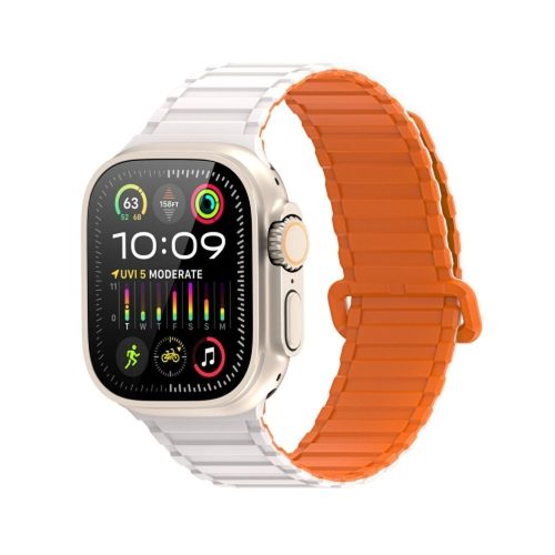 DUX DUCIS strap KJ nylon Apple Watch 42 / 44 / 45 / 49 mm ezüst/narancs szíj