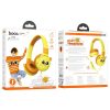 HOCO wire headphones Jack 3,5 mm for children with microphone W61 sun yellow