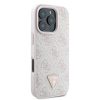 GUESS tok IPHONE 16 Pro készülékhez GUHCP16LP4TDPP (PU bőr 4G háromszög strasszokkal) rózsaszín