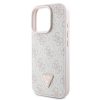 GUESS tok IPHONE 16 Pro készülékhez GUHCP16LP4TDPP (PU bőr 4G háromszög strasszokkal) rózsaszín