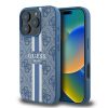 GUESS tok az IPHONE 16 Pro-hoz kompatibilis MagSafe GUHMP16LP4RPSB (4G Nyomott Csíkok) kék