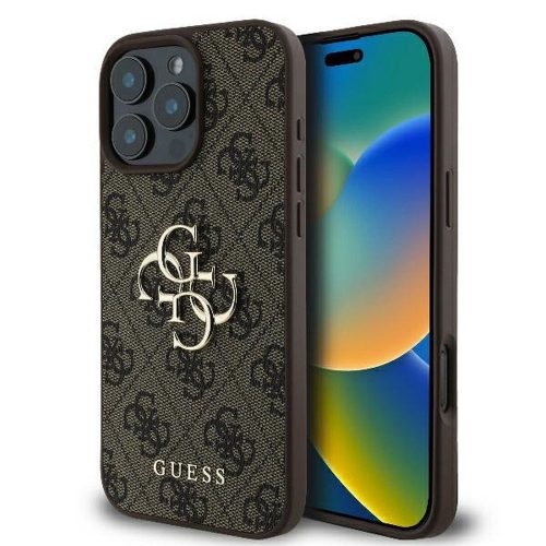 GUESS tok iPhone 16 Pro Max készülékhez GUHCP16X4GMGBR (4G PU Big Logo) barna