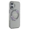 GUESS tok IPHONE 16-hoz, MagSafe kompatibilis GUHMP16SHFWFCK (IML Flowers Wreath) fekete