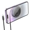 HOCO vezeték nélküli töltő visszahúzható Type C kábellel, kompatibilis a MagSafe és APPLE Watch 15W CQ18 fém szürke