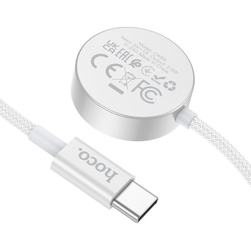 Wireless charger Hoco 2,5W USB C compatible with Apple Watch and Samsung Watch CW59 white