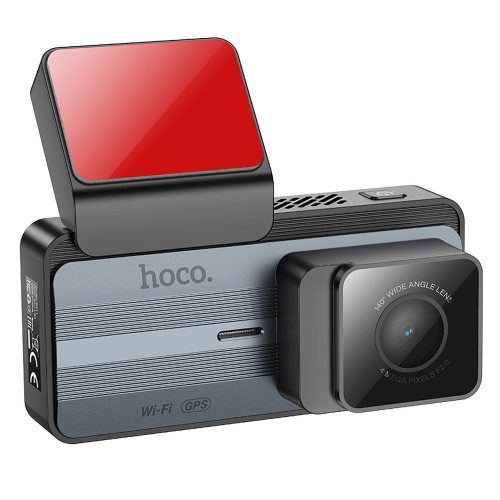 HOCO autós kamera kijelzővel 3,69" 2K GPS DV11 ezüst szürke