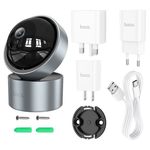 Indoor camera Hoco adjustable in two planes 3MP Full HD D5 silver