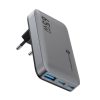 CELL F-ENERGY GaN III VT-47 Ultra Slim travel Töltő 2 x Type C + USB A PD QC4.0 4A 65W szürke