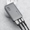 CELL F-ENERGY GaN III VT-47 Ultra Slim travel Töltő 2 x Type C + USB A PD QC4.0 4A 65W szürke