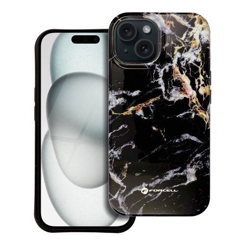 CELL F-PROTECT Mirage, katonai ütésálló tok, MagSafe kompatibilis IPHONE 15 PRO-hoz, fekete márvány