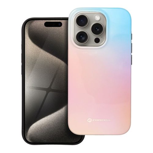 CELL F-PROTECT Mirage, katonai szintű ejtésálló tok, kompatibilis a MagSafe-dal IPHONE 15 PRO készülékhez, rózsaszín kék