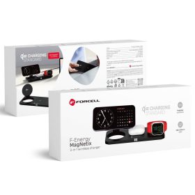   CELL F-ENERGY MagNetix 3w1 Qi2 20,5W vezeték nélküli töltő kompatibilis MagSafe fekete