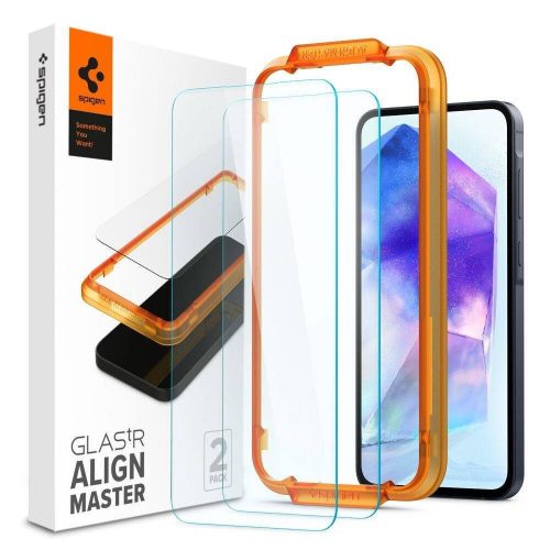 SPIGEN edzett üveg ALM GLAS. TR 2 darabos csomag SAMSUNG A55 5G készülékhez, áttetsző