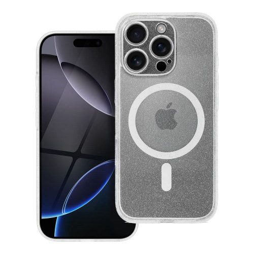 CLEAR MAG COVER tok kameravédelemmel, MagSafe kompatibilis IPHONE 15 Plus átlátszó csillogó