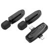 HOCO 2 x lavalier vezeték nélküli mikrofon Lightning / Type C L15 fekete