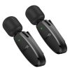 HOCO 2 x lavalier vezeték nélküli mikrofon Lightning / Type C L15 fekete